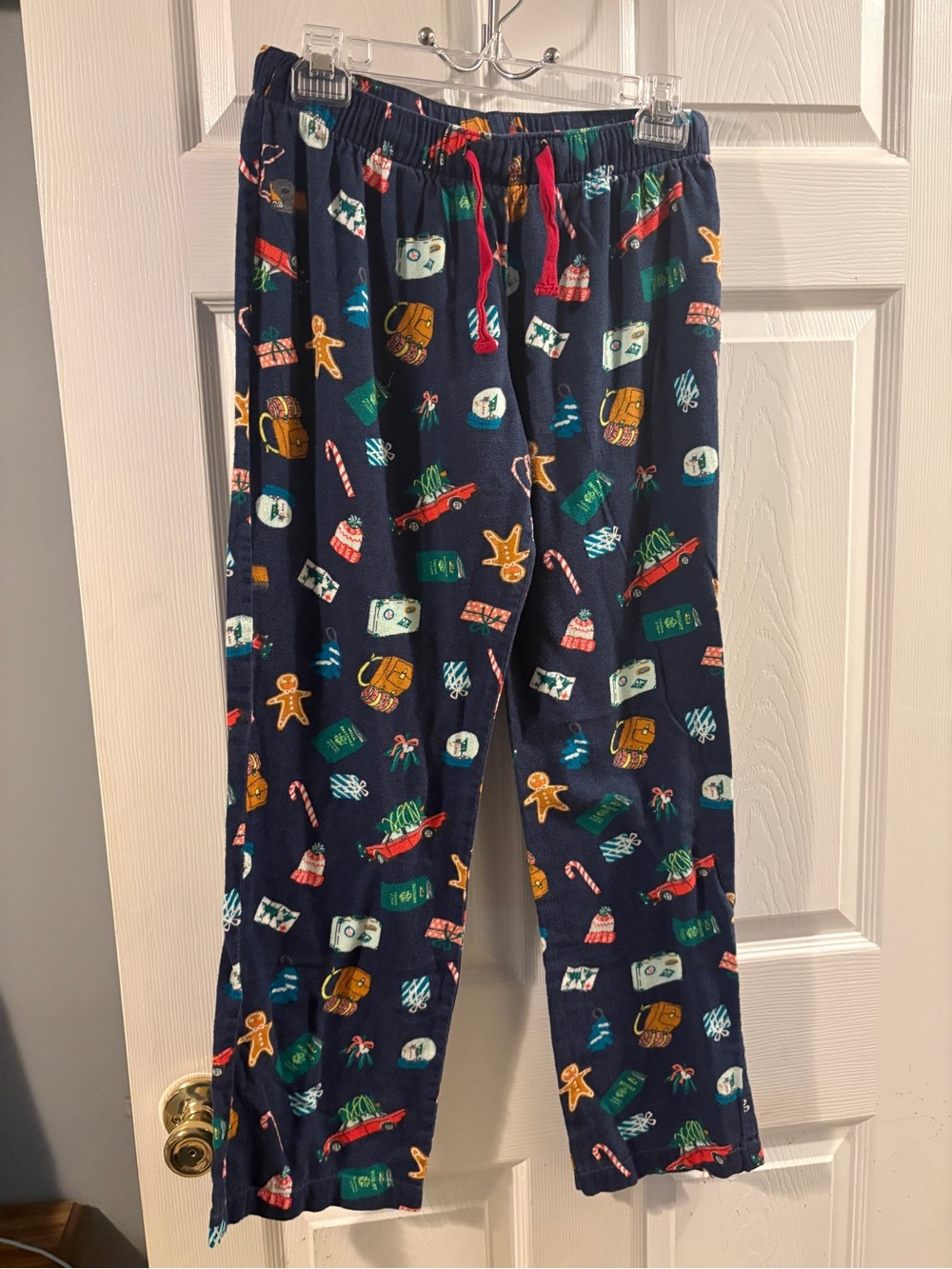 Old Navy Navy Holiday Print Pajama Bottoms with Multicolor Accents